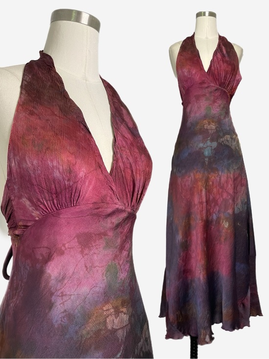 Momo Falana NYC Dresses & Skirts - Momo Falana NYC Pink hand dyed silk halter tie waist midi dress designer XS/S